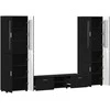 TV spintelių komplektas FLORIN 3 pcs Juoda Apdirbta mediena