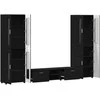 TV spintelių komplektas FLORIN 3 pcs Juoda Apdirbta mediena