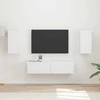 TV staliukas TV spintelių komplektas 4 pcs Balta Apdirbta mediena
