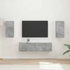 TV staliukas TV spintelių komplektas 4 pcs Betono pilka Apdirbta mediena