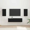 TV staliukas TV spintelių komplektas 4 pcs Juoda Apdirbta mediena