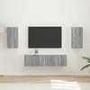 TV staliukas TV spintelių komplektas 4 pcs Pilkas Sonoma Apdirbta mediena