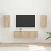TV staliukas TV spintelių komplektas 4 pcs Sonoma ąžuolas Apdirbta mediena