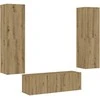 TV staliukas 3 dalių sieninis televizoriaus spintelės komplektas Artisan Oak