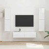 TV staliukas TV spintelių komplektas 6 pcs Aukštai blizganti balta