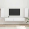 TV staliukas TV spintelių komplektas 4 pcs Aukštai blizganti balta