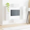 TV staliukas TV spintelių komplektas 6 pcs Aukštai blizganti balta