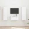 TV staliukas TV spintelių komplektas 5 pcs Aukštai blizganti balta