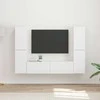 TV staliukas TV spintelių komplektas 6 pcs Balta Apdirbta mediena