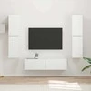 TV staliukas TV spintelių komplektas 6 pcs Balta Apdirbta mediena