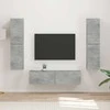 TV staliukas TV spintelių komplektas 6 pcs Betono pilka Apdirbta mediena