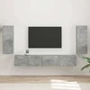 TV staliukas TV spintelių komplektas 4 pcs Betono pilka Apdirbta mediena