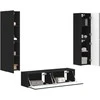 TV staliukas TV spintelių komplektas 6 pcs Juoda Apdirbta mediena