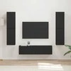 TV staliukas TV spintelių komplektas 6 pcs Juoda Apdirbta mediena
