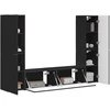 TV staliukas TV spintelių komplektas 6 pcs Juoda Apdirbta mediena