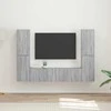 TV staliukas TV spintelių komplektas 6 pcs Pilkas Sonoma Apdirbta mediena