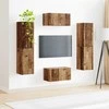 TV staliukas TV spintelių komplektas 6 pcs Senovinis medis Apdirbta mediena