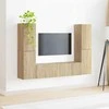 TV staliukas TV spintelių komplektas 6 pcs Sonoma ąžuolas Apdirbta mediena