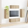 TV staliukas TV spintelių komplektas 4 pcs Sonoma ąžuolas Apdirbta mediena