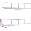 TV staliukas 4 dalių prie sienos tvirtinamas televizoriaus spintelių komplektas, senos medienos drožlės, 100x30x30 cm