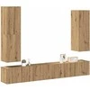 TV staliukas 4 dalių sieninis televizoriaus spintelės komplektas Artisan Oak