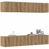 TV staliukas 4 dalių sieninis televizoriaus spintelės komplektas