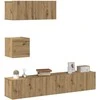 TV staliukas 4 dalių sieninis televizoriaus spintelės komplektas Artisan Oak