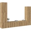 TV staliukas 4 dalių sieninis televizoriaus spintelės komplektas Artisan Oak