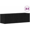 TV staliukas TV spintelių komplektas 4 pcs Juodas ąžuolas 100 x 30 x 30 cm