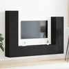 TV staliukas TV spintelių komplektas 6 pcs Juodas ąžuolas Apdirbta mediena