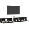 TV staliukas TV spintelių komplektas 4 pcs Juodas ąžuolas 60 x 30 x 30 cm