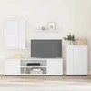 TV staliukas TV spintelių komplektas 4 pcs Balta Apdirbta mediena