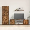 TV staliukas TV spintelių komplektas 4 pcs Rūkyto ąžuolo Apdirbta mediena