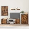 TV staliukas TV spintelių komplektas 4 pcs Rūkyto ąžuolo Apdirbta mediena