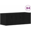 TV staliukas TV spintelių komplektas 4 pcs Juodas ąžuolas 80 x 30 x 30 cm