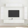 TV staliukas Televizoriaus spintelė 8 pcs Aukštai blizganti balta