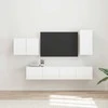 TV staliukas TV sieninio kabineto komplektas 4 pcs Aukštai blizganti balta