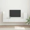 TV staliukas TV spintelių komplektas 4 pcs Aukštai blizganti balta