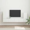 TV staliukas TV spintelių komplektas 4 pcs Balta Apdirbta mediena