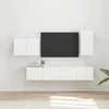 TV staliukas TV sieninio kabineto komplektas 4 pcs Balta Apdirbta mediena