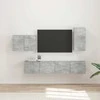 TV staliukas TV sieninio kabineto komplektas 4 pcs Betono pilka