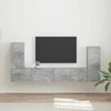 TV staliukas TV spintelių komplektas 4 pcs Betono pilka Apdirbta mediena