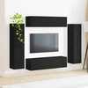 TV staliukas TV spintelių komplektas 8 pcs Juoda Apdirbta mediena