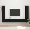 TV staliukas TV spintelių komplektas 8 pcs Juoda Apdirbta mediena