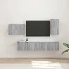 TV staliukas TV sieninio kabineto komplektas 4 pcs Pilkas Sonoma
