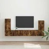 TV staliukas TV spintelių komplektas 4 pcs Rūkyta ąžuolas Apdirbta mediena