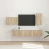 TV staliukas TV sieninio kabineto komplektas 4 pcs Sonoma ąžuolas