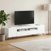 TV staliukas LED televizoriaus spintelė BREDA 3 vnt. Itin blizgi balta