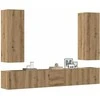 TV staliukas 5 dalių sieninis televizoriaus spintelės komplektas Artisan Oak
