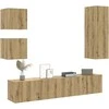 TV staliukas 5 dalių sieninis televizoriaus spintelės komplektas Artisan Oak